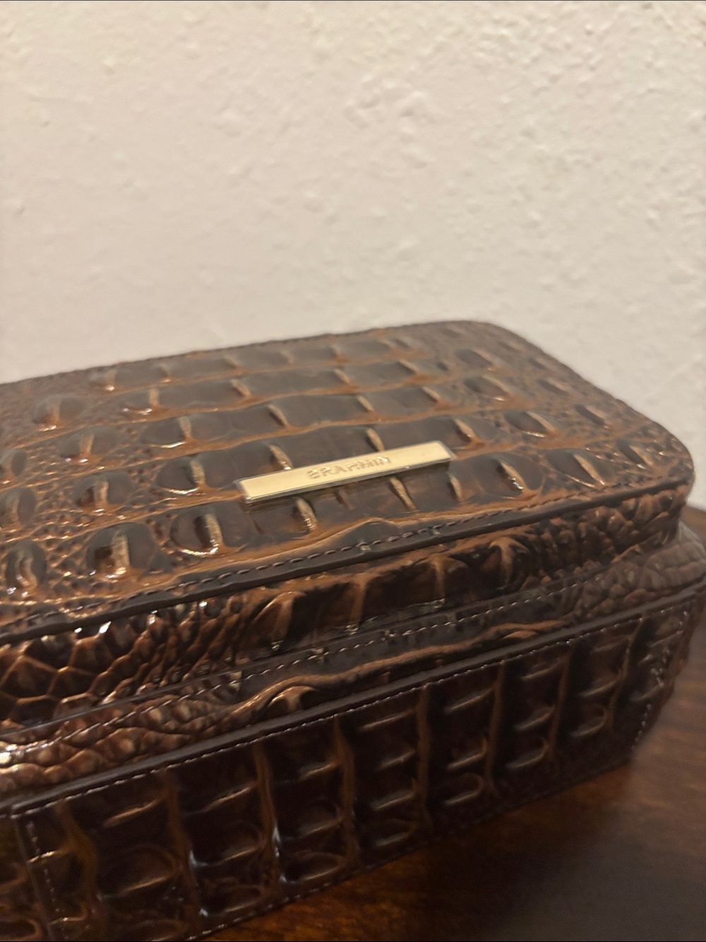 Brahmin Bronze Croc-Embossed Top-Handle Mini Satchel - Picture 8 of 10